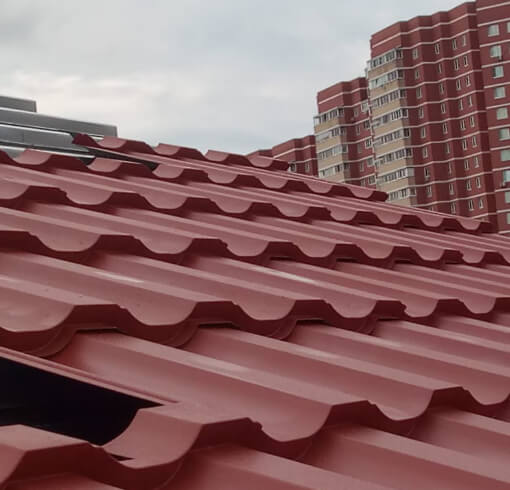 Металлочерепица Геркулес Элит модуль покрытие RoofTop Бархат цвет Терракотовый фотография кровли Металлочерепица Геркулес Элит модуль покрытие RoofTop Бархат цвет Терракотовый фотография крыши